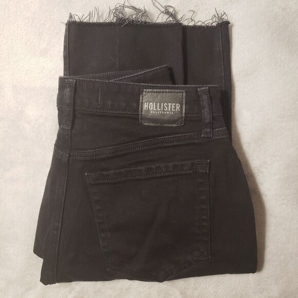 Hollister Black Denim Jeans 28W 29L Ultra High Rise Mom Jeans - Picture 1 of 9
